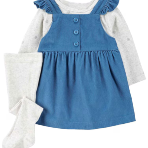 Salopete bebê 2 peças poá metalizado com meia-calça aveludada multicor | Carter's