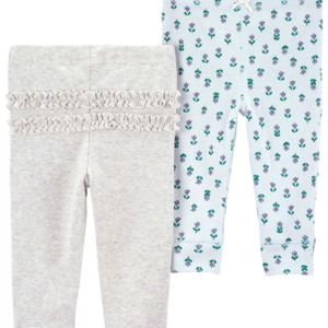 Kit calça de moletom bebê de 2 peças floral multicor | Carter's